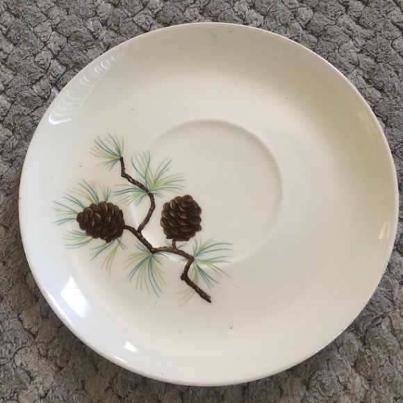 French Saxon China Pine Cone Tea Cups Saucers Plates Set 2837-S-54 Lot Bundle - Picture 4 of 7